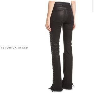 Veronica Beard Beverly High Waisted Coated Flare Jeans